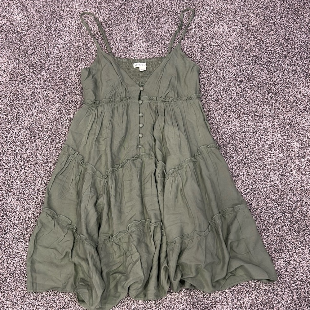 Cute button up spaghetti strapped dress, size small